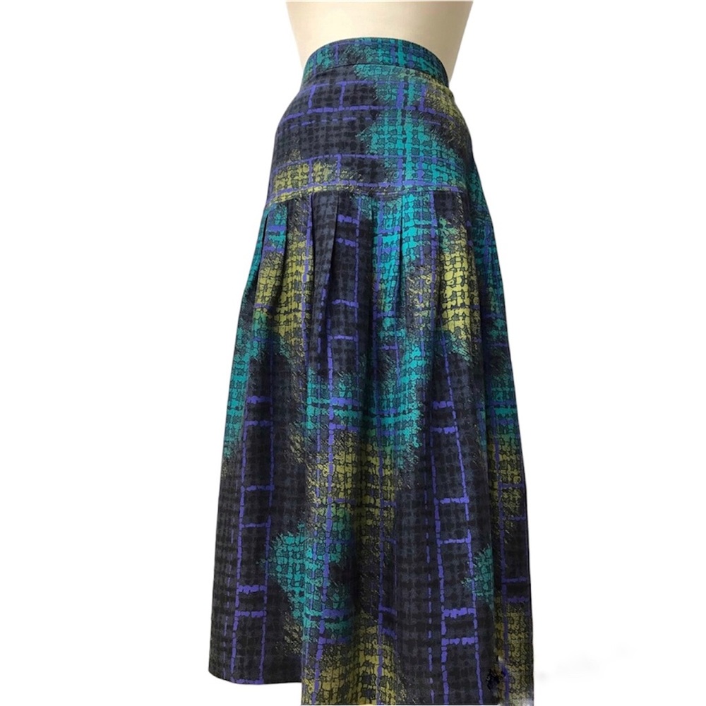 Vtg 80s Flowy Midi Skirt, Sz 16 (XL?)